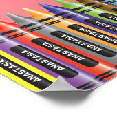 美しいクレヨンアートピンクルームデコールモノグラム ポスター (角)