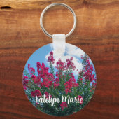 美しいクレープマートルフラワーズ自然写真カスタム キーホルダー (裏面)