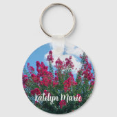 美しいクレープマートルフラワーズ自然写真カスタム キーホルダー (裏面)