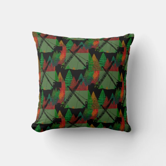 美しいクレーンのオペレータークローラクレーン芸術 クッション (正面)