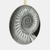 美しいクローズアップアンモナイト写真デザイン セラミックオーナメント (右)