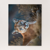美しいクーガーマウンテンライオンワイルドキャットアニマル ジグソーパズル (縦)