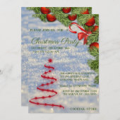 美しいクールクリスマスツリー 招待状 (正面/裏面)