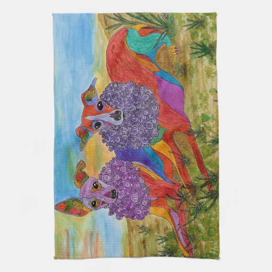 美しいグイタリアンレイハウンドのキッチンタオル キッチンタオル (縦)