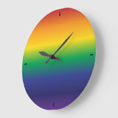 美しいグラデーション虹 ラージ壁時計 (傾斜)