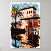美しいグラナダスペインAlahmbra旅行 ポスター (正面)
