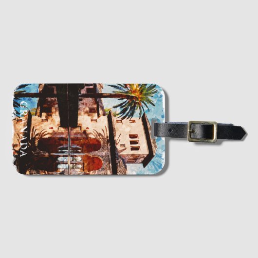 美しいグラナダスペインAlahmbra旅行 ラゲッジタグ (正面横)