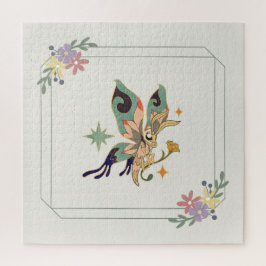 美しいグラフィックバタフライ、ベージュの背景 ジグソーパズル