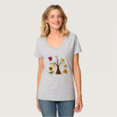 美しいグラフィック秋黄色の色の木、花 Tシャツ (正面フル)