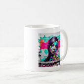 美しいグラフィティアートウーマン コーヒーマグカップ (正面右)