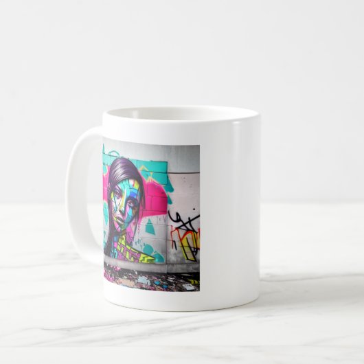 美しいグラフィティアートウーマン コーヒーマグカップ (正面左)