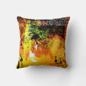 美しいグランジレイアウト背景、ヴィンテージ、アニーブ クッション (裏面)