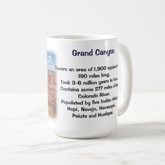美しいグランドキャニオンのマグカップ! コーヒーマグカップ (正面右)