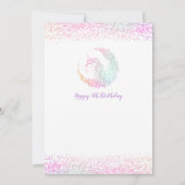 美しいグリッターマジカルユニコーン誕生日カード サンキューカード (裏面)