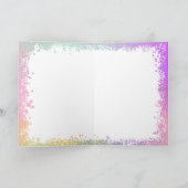 美しいグリッターマジカルユニコーン誕生日 カード (内部)