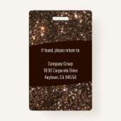 美しいグリッター従業員の写真IDバッジ バッジ (裏面)