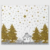 美しいグリッター新年オンホワイト ラッピングペーパー (フラット)