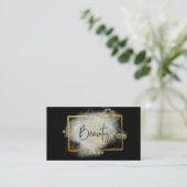 *~*美しいグリッター金ゴールドフリームシルバーグロー 名刺 (スタンド正面)