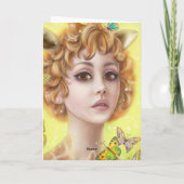 美しいグリーティングカードファンタジーガールキリン カード (裏面)