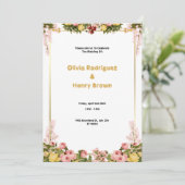 美しいグリーンと金ゴールド結婚式招待状 招待状 (スタンド正面)