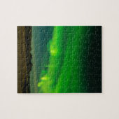 美しいグリーンアイスランドの北方灯 ジグソーパズル (横)