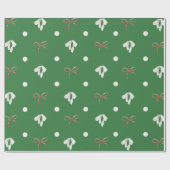 美しいグリーンクリスマスボウラッピング紙 ラッピングペーパー (フラット)