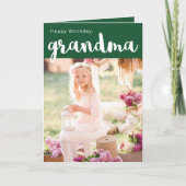 美しいグリーンハッピーバースデーおばあちゃん写真 カード (正面)