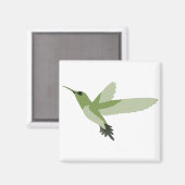 美しいグリーンハミングバード マグネット (正面/裏面)