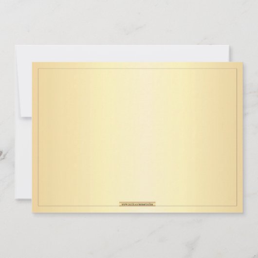 美しいグリーンフローラデザインサンキューカード 招待状 (裏面)