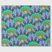 美しいグリーンブルーマンダララッピング紙 ラッピングペーパー (フラット)