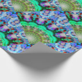 美しいグリーンブルーマンダララッピング紙 ラッピングペーパー (角)