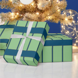 美しいグリーンブルーラインラッピング紙 ラッピングペーパー