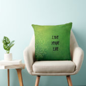 美しいグリーンマンダラと引用文 クッション (椅子)