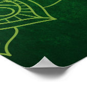 美しいグリーンマンダラと引用文 ポスター (角)