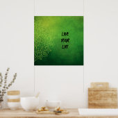 美しいグリーンマンダラと引用文 ポスター (キッチン)