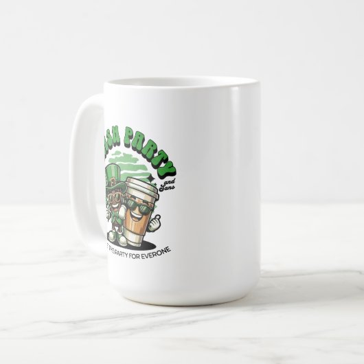 美しいグリーンラッキーアイリッシュパーティー今日 コーヒーマグカップ (正面左)