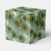 美しいグリーン孔雀の羽 フェイバーボックス (裏面サイド)