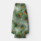 美しいグリーン孔雀の羽 ボトルクーラー (正面)