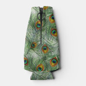 美しいグリーン孔雀の羽 ボトルクーラー (裏面)