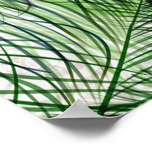 美しいグリーン孔雀の羽 ポスター (角)