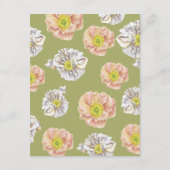 美しいグリーン結婚フローラの詳細とQRコード エンクロージャーカード (裏面)