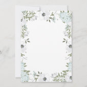 美しいグレーと白のフローラ |写真バプテスマ サンキューカード (裏面)