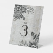 美しいグレーと黒芸術的のテーブル番号 台座サイン (正面)