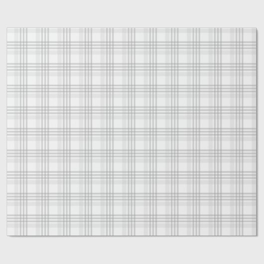 美しいグレーの濃淡のチェック柄 ラッピングペーパー (フラット)