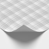 美しいグレーの濃淡のチェック柄 ラッピングペーパー (角)