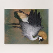 美しいグレークラウンドクレーンバードパズル ジグソーパズル (横)