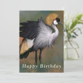 美しいグレークラウン付きクレーン誕生日カード (スタンド正面)