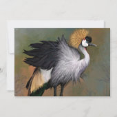 美しいグレークラウン付きクレーン誕生日カード (裏面)