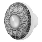 美しいグレーシルバーウィズジュエルデザイン セラミックノブ (右)