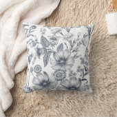 美しいグレースケールフローラスケッチスケッチ クッション (ブランケット)